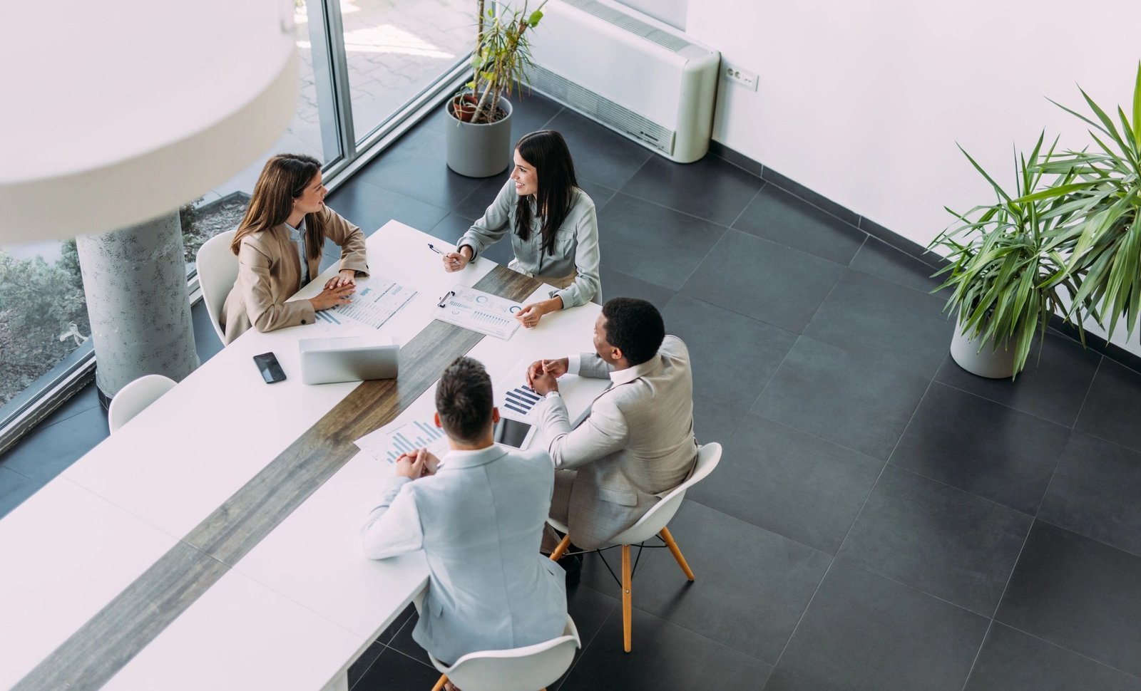 Business team gathered around a table during a planning meeting
