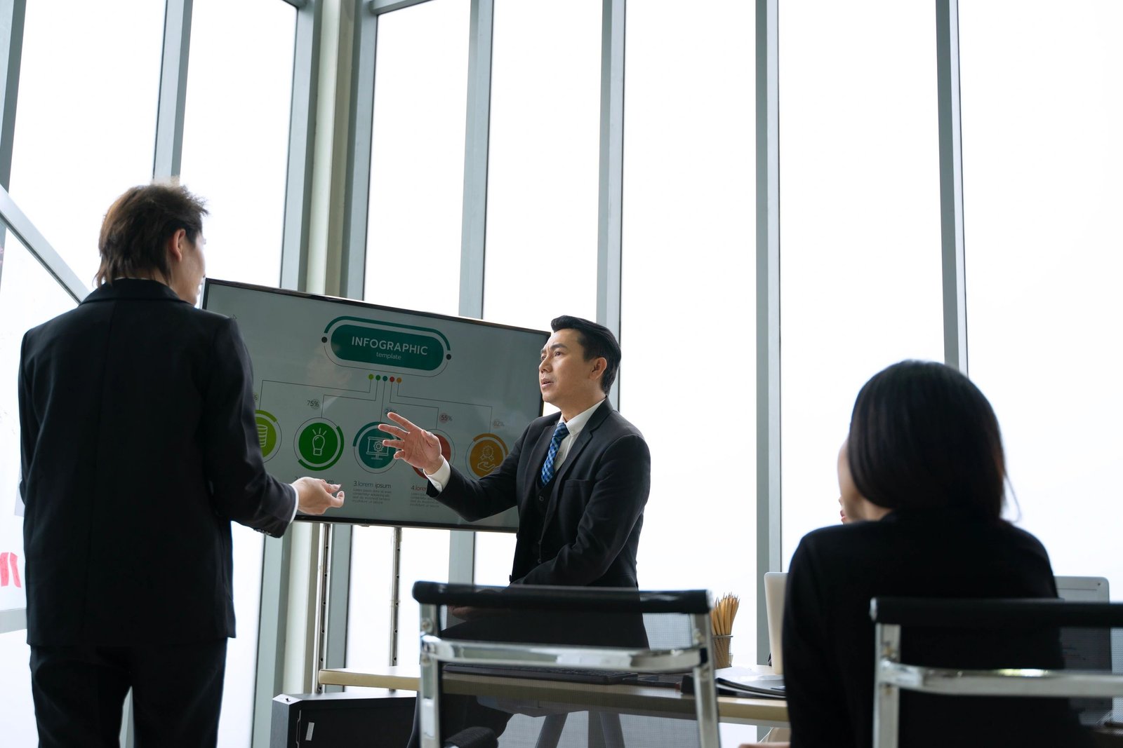 Business team collaborating during an office meeting