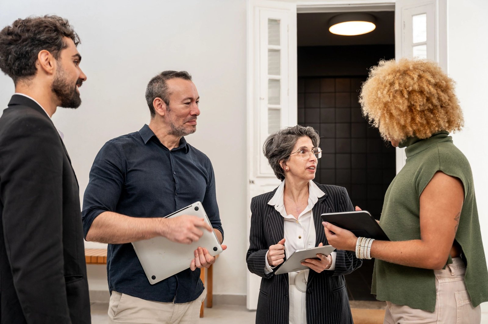 Small business team collaborating during a strategy session